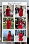 Women's Long Sleeve Ruffle Trim Smocked Mini Dress Stretchy Black, Brown, Red, Burgundy - 8