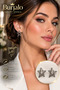 Silver Color Zircon Stone Star Model Women's Bijouterie Earrings 130741