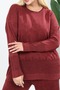 Women's 44 50 Size Matching Knitwear Blouse and Pants 100% Cotton Seasonal Two-Piece Set Special Set Plus Size Mother - Washable 44 50 Size Matching Textured - 3