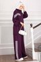 High Collar, Striped Sleeves, Elastic Waist, Zippered Suit - 3