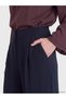Ozmarka New Season Navy Blue Women's Pleated Trousers with Elastic Waist - 3