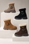 Women's Fur-Lined, Buckle and Zipper Non-Slip Thermo Sole Winter Boots - 3