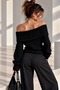Women's Madonna Collar Knitwear Sweater Soft Textured Shoulder Cut-Out Comfortable Fit My3535 - 4