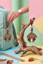 Camel Brown Dog Figurine Bag Ornament Cute Beaded Pet Rearview Mirror Hanger Ct003 - 5