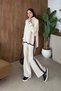 Nora Stripe Detailed Pique Set Stone