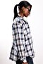 Navy Blue Plaid Shirt with Button Detail on the Back 19176 - 5
