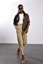 Camel Front Stitched Barrel Pants 031750 - 3