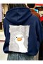 Women's Quirky Duck Printed Hooded Sweatshirt