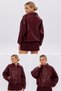 New Season Women's Leather Jacket Oversize Belt Detailed Casual Women's Faux Leather Jacket - 2