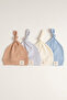 100% Cotton Interlock Travel by Sea Sailing Emblem Top-Tie Knotted Baby Beanie Hat 0-6 Months Set of 4 Pack