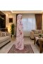 Pink Floral Patterned Zippered One-Piece Practical Prayer Dress and Headscarf Combination - 2