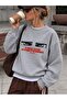 Women's Gray Double Eye Oversize Sweatshirt