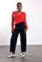 Navy Blue Textured Straight Cut Jeans 0070 - 2