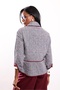 Burgundy Piping Detailed Plaid Pattern Jacket 1138 - 5