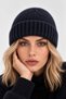 Women's Plush Textured Soft Winter Warm Beanie 3-Piece Set Cream + Burgundy + Navy Blue - 2