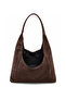 Pack of 2 Bags Suede Casual Shoulder Bag Zippered Lined Wide Model 2 Pieces - 7
