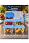 4 Pieces Snowbox Storage Container with Blue Lid Small Size 275 Cc Volume Square - 2