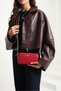 Derkon 100% Genuine Leather Women's Shoulder Bag Red