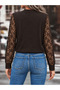 Women's Long Sleeve Lapel Button Detail Laced Sleeve Crepe Blouse - 3