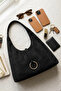 Pack of 2 Bags Suede Casual Shoulder Bag Zippered Lined Wide Model 2 Pieces - 5