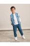 Boy's Seasonal College Jacket with C Embroidery, 6-7-8-9-10 Years Old, Cotton Compact 2-Piece Tracksuit Set