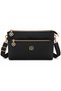 Women's Three-Compartment Faux Leather Stylish Handbag and Shoulder Bag with Gold Accessories
