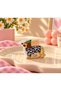 Leopard Patterned Hair Clip with Cute Dog Figure – Colorful Hair Accessory with Green Hat - 2