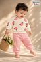 Baby Girl Set Floral Patterned 2-Piece Top and Bottom Set Seasonal Set - 3