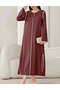 Rochie midi, vișiniu - 2