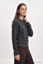 Collar sleeve striped sweater - 3