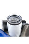 Double Wall SS Tumblers with PP Interior and Transparent Lid 580ml, Blue - 3
