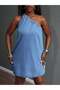 Rochie mini, albastru - 3