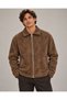 Brown Corduroy Zippered Men's Jacket