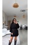 Black Long Oversize Knitwear with Side Slits - 2