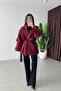 Belted Oversized Imported Zr Model Melton Coat - 2