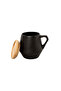 Sevilla - Ceramic Mug with Bamboo Lid - Black - 3