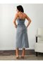 Rochie midi, albastru - 2