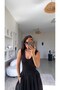 Black Cotton Zr Model Thick Strap Bodysuit with Snap Fasteners at the Bottom - 2