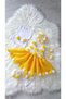 Mustard Yellow Laser Floral Tulle Long Sleeve Baby Girl Dress Crown Booties Winter Set