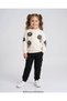 Girl's Floral Printed 6-7-8-9-10 Years Old Seasonal Cotton Compact Stylish Top and Bottom Tracksuit Set - 2