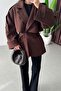 Belted Oversized Imported Zr Model Melton Coat - 2