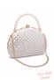 Oyster Pearl Stone Evening Dress Bag Evening Dress Bag Handbag Wedding Engagement Pearl Handle and Chain - 5