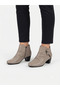 Genuine Leather Mink Zipper Detailed 5 cm Short Heeled Women's Boots