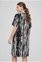 Women's Patterned Summer V-Neck Midi Length Short Sleeve Dress 12C-2433 - 3