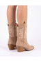 Women's Mink Suede Embroidered Western Talia Cowboy Boots - 3