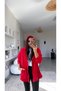 Red Zippered Pocket Modal Hoodie