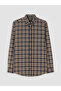 Rmz Gi̇yi̇m Farkiyla Regular Fit Checkered Embroidered Gabardine Men's Shirt - 6
