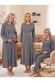 New Season Smoked Double-Breasted Collar Breastfeeding Compatible Design Long Sleeve 100% Cotton Maternity Pajama Set 4-Piece Set - 8