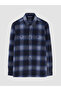 Esvab • Modern & Distinctive Checkered Embroidered Gabardine Men's Shirt - 5