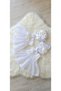 White Laser Floral Tulle Long Sleeve Baby Girl Dress with Crown Booties Winter Set - 2